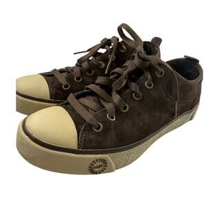 UGG Evera Brown Suede Low Top Lace Up Sneakers - Size 5.5
